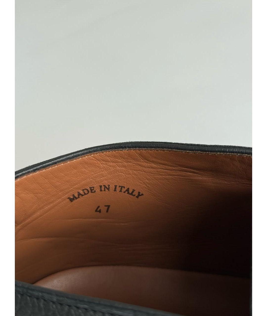 LORO PIANA Черные кожаные низкие ботинки, фото 5