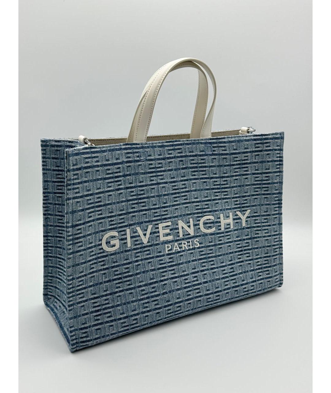 GIVENCHY Голубая тканевая сумка тоут, фото 2