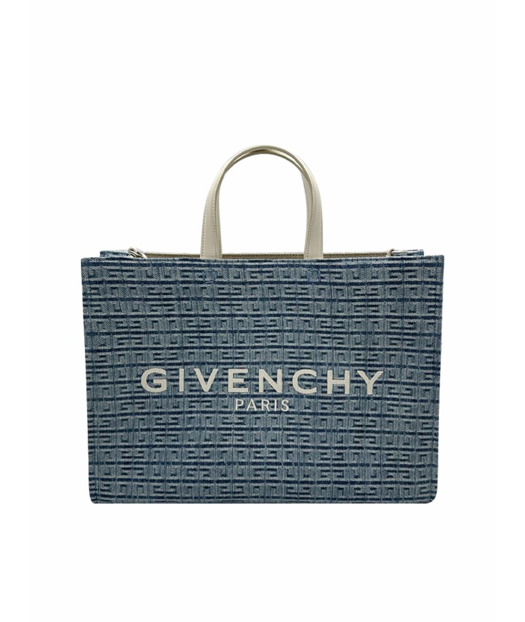GIVENCHY Голубая тканевая сумка тоут, фото 1