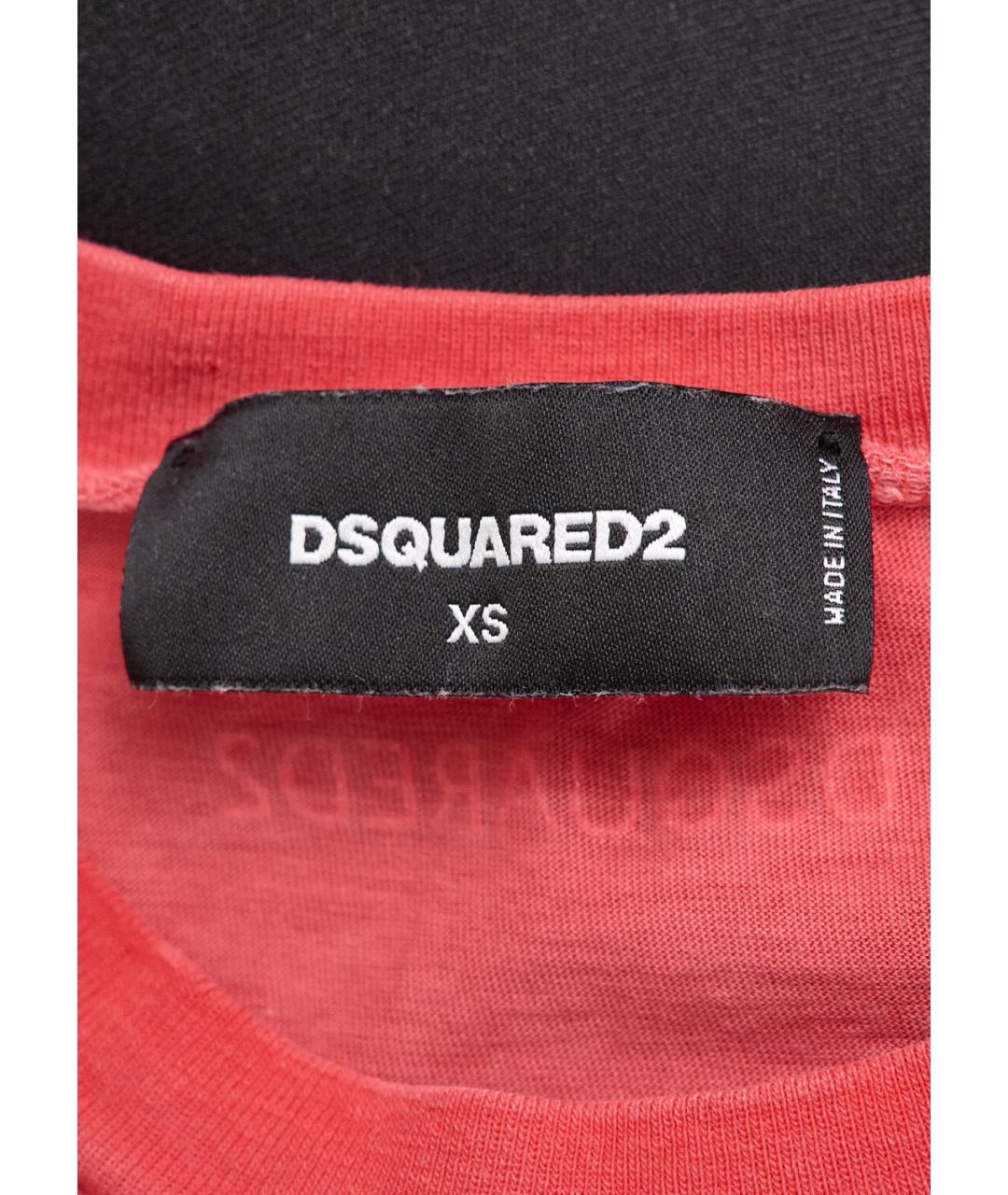 DSQUARED2 Красная хлопковая футболка, фото 3
