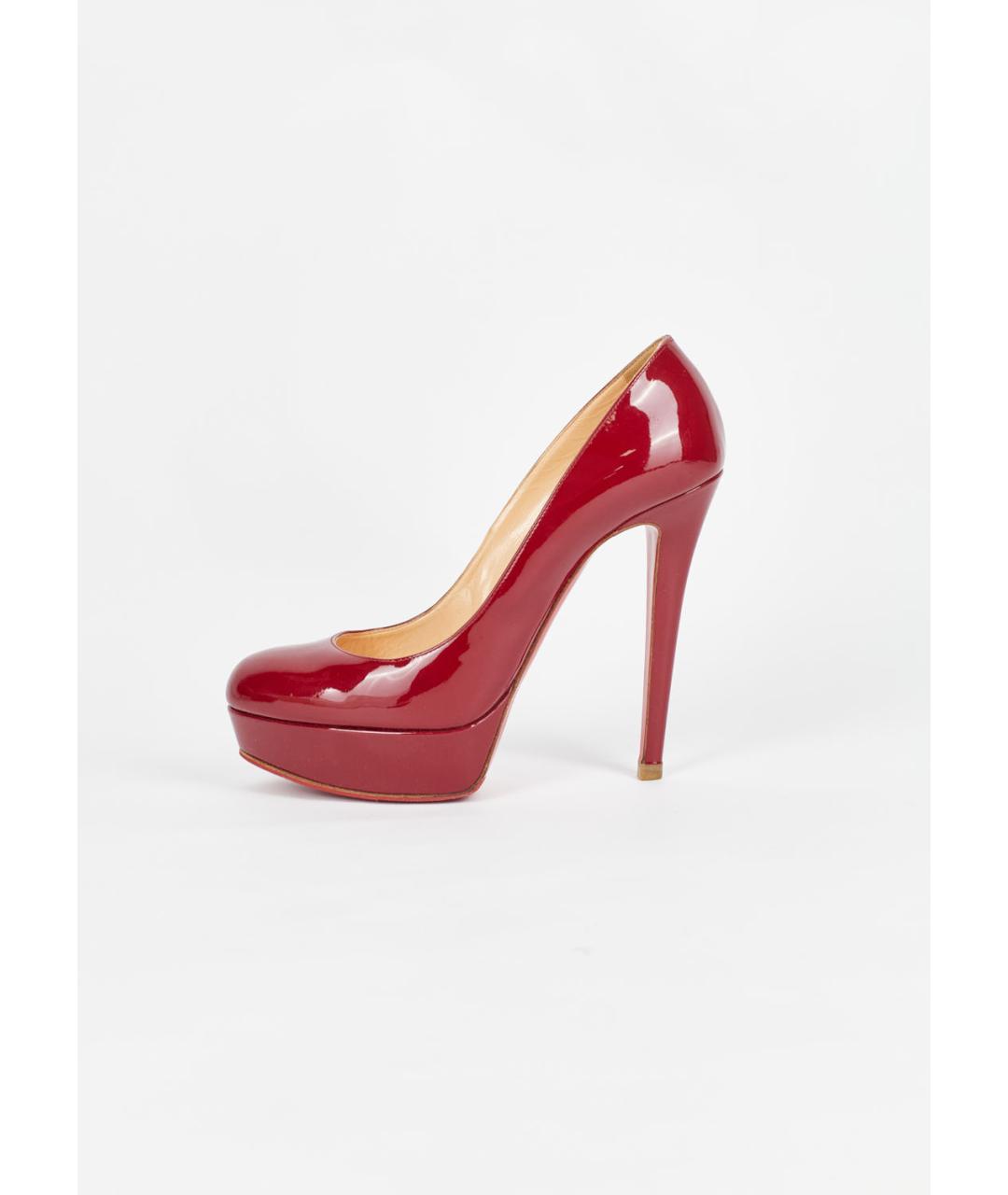 CHRISTIAN LOUBOUTIN Бордовые туфли из лакированной кожи, фото 6