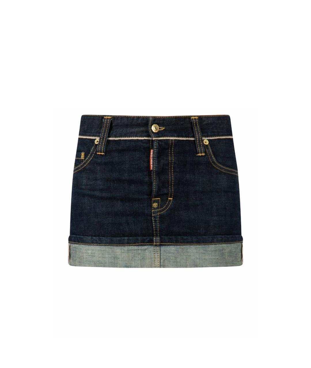 DSQUARED2 Синяя хлопковая юбка мини, фото 1