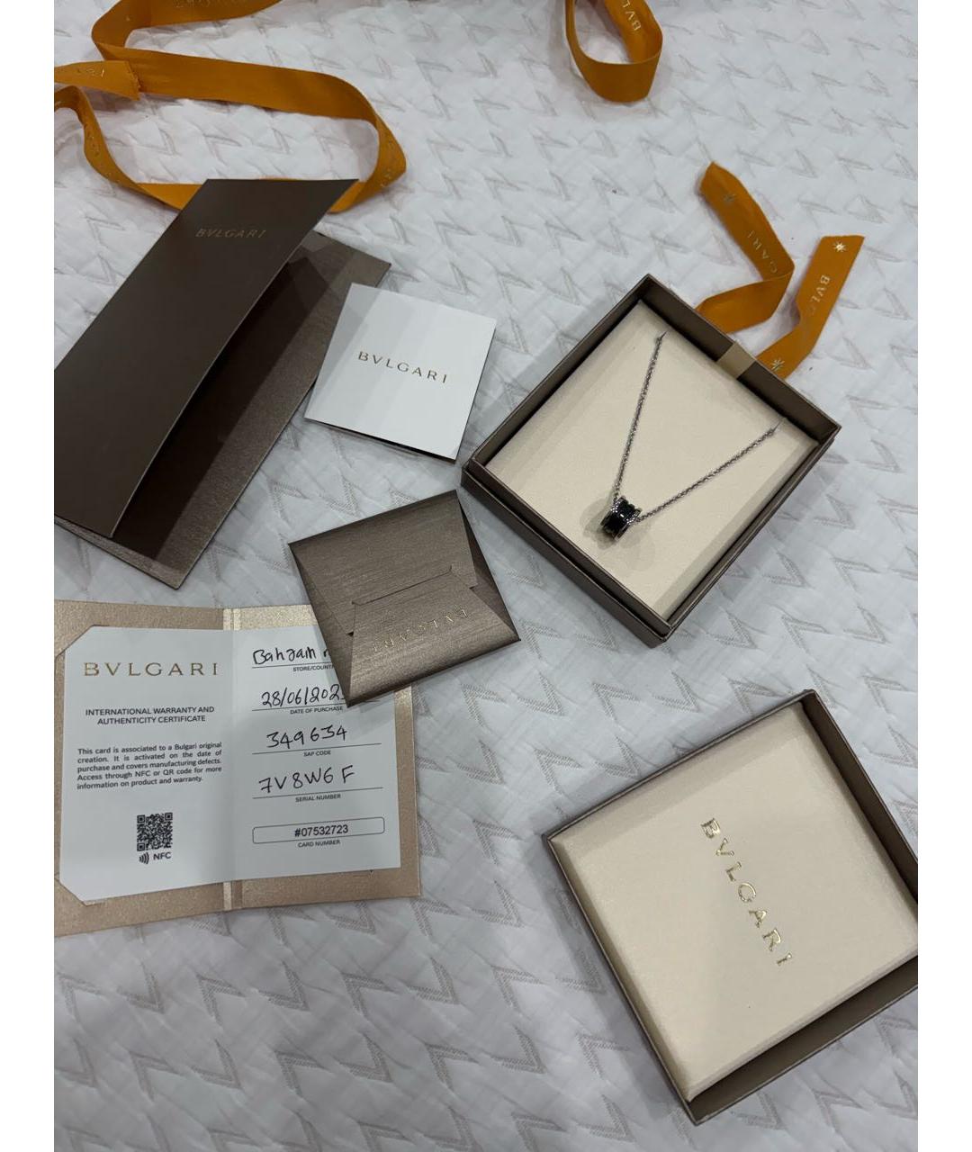 BVLGARI Черная серебряная подвеска, фото 2