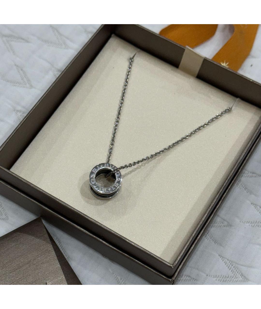 BVLGARI Черная серебряная подвеска, фото 4