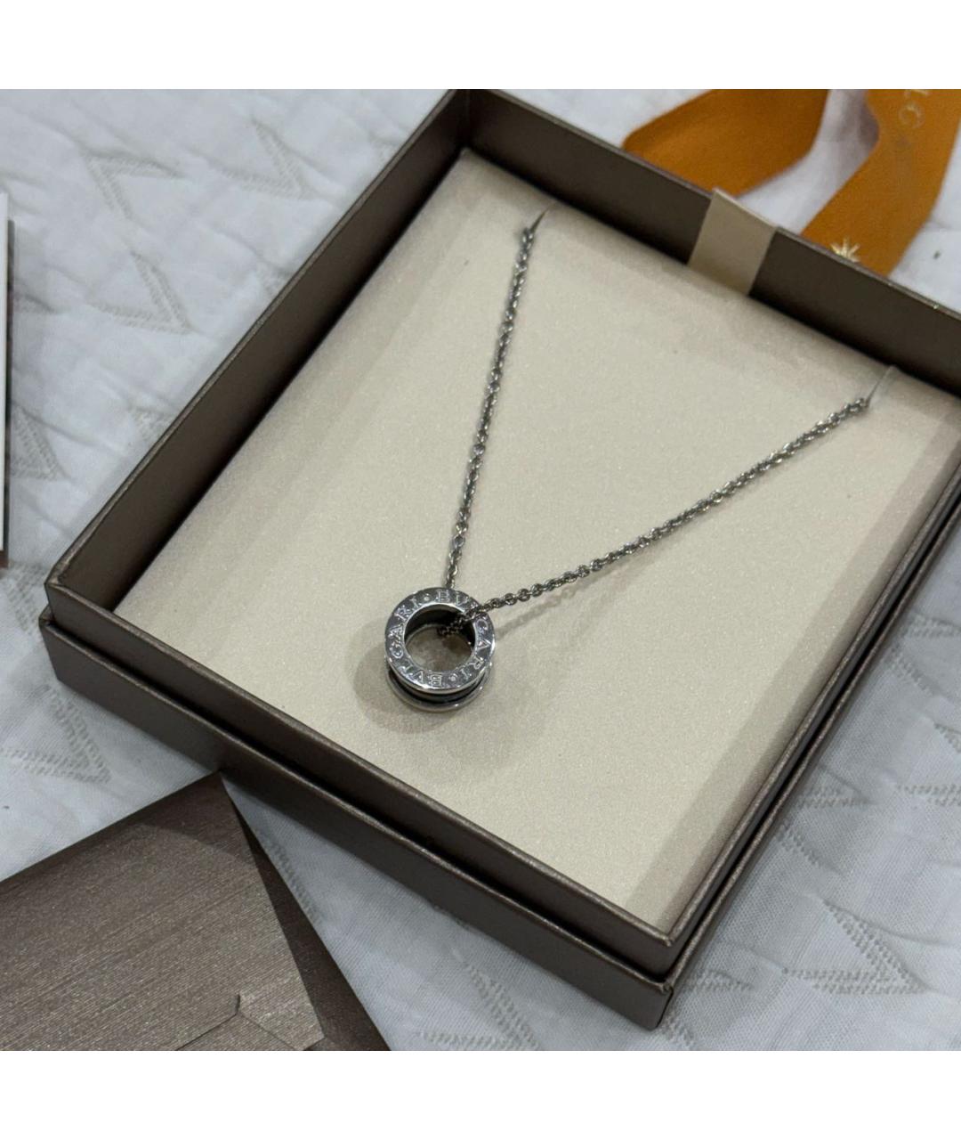 BVLGARI Черная серебряная подвеска, фото 7