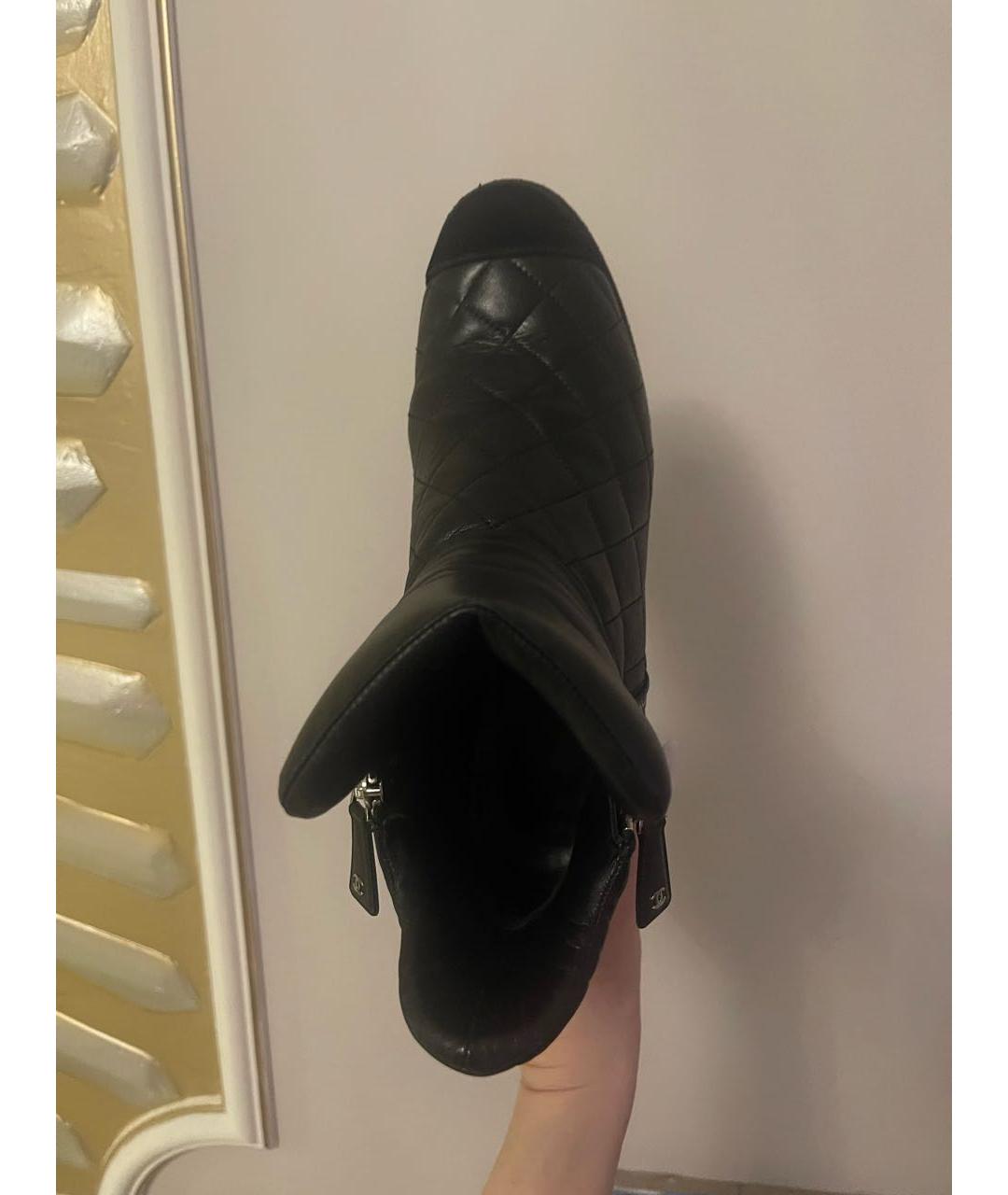 CHANEL Черные кожаные ботинки, фото 3