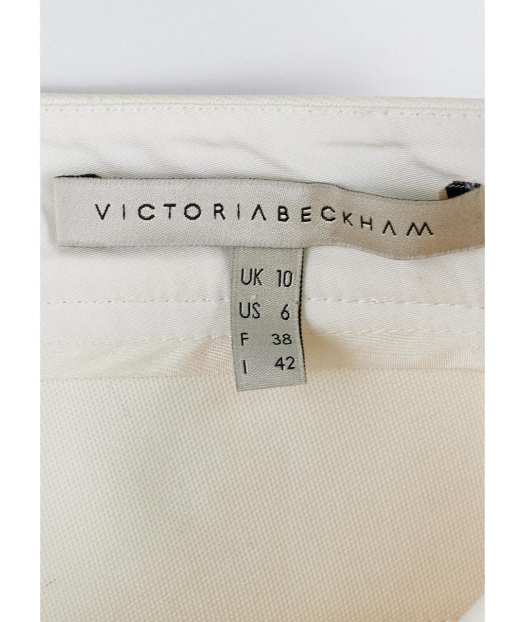 VICTORIA BECKHAM Белая хлопковая юбка мини, фото 3