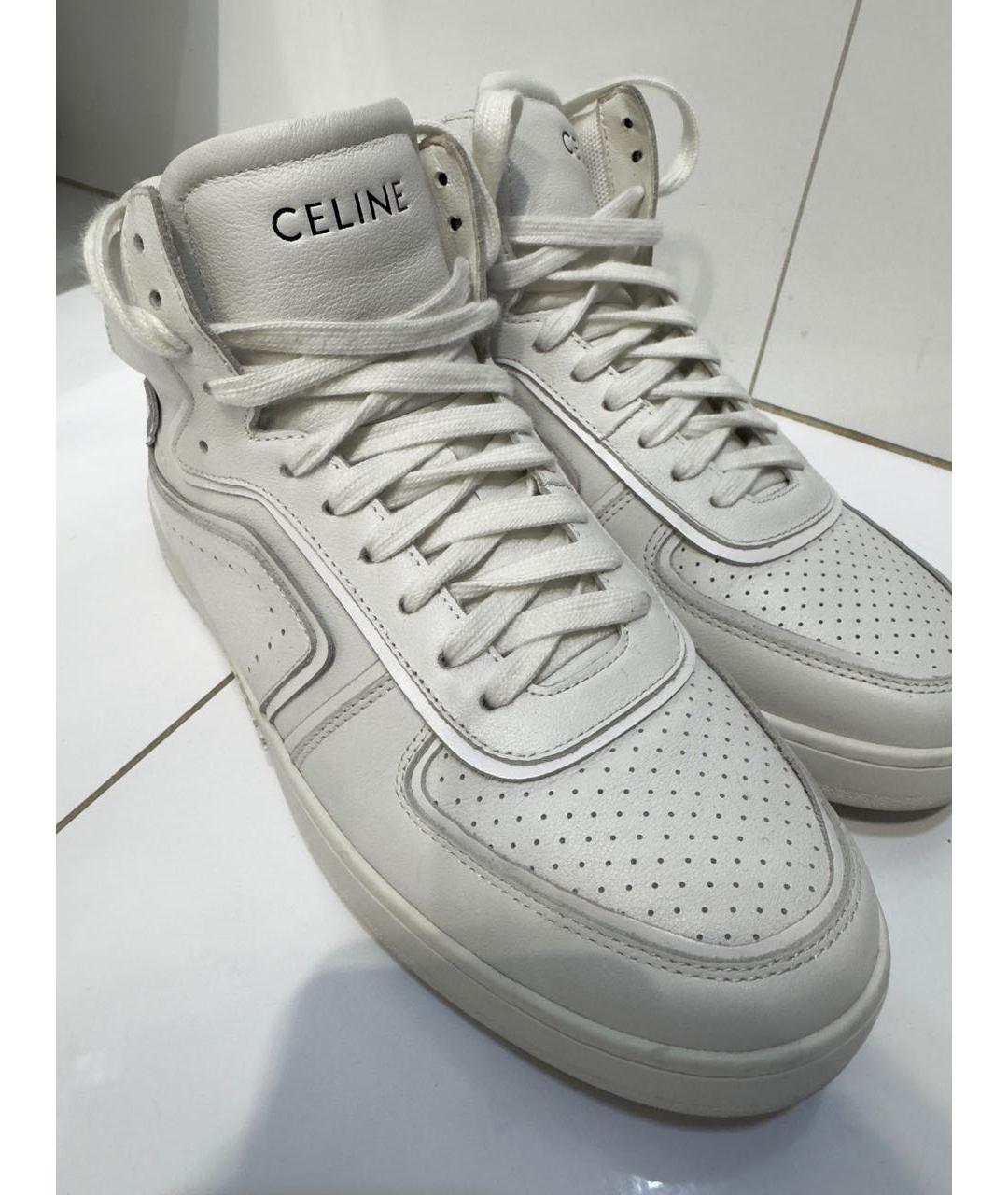 CELINE Белые кожаные кроссовки, фото 6