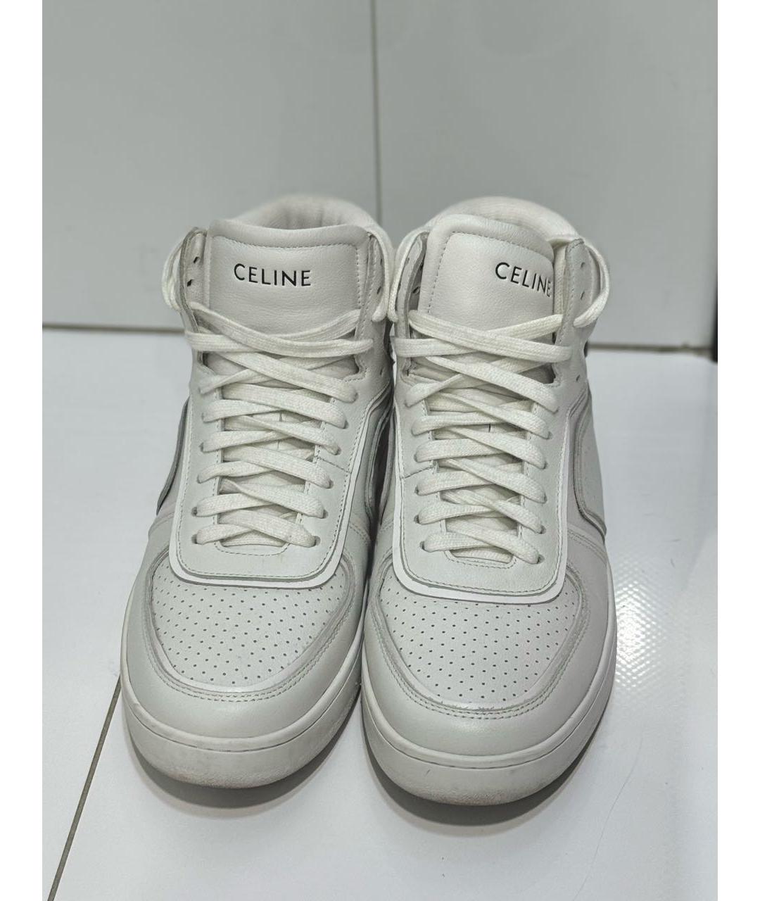 CELINE Белые кожаные кроссовки, фото 2