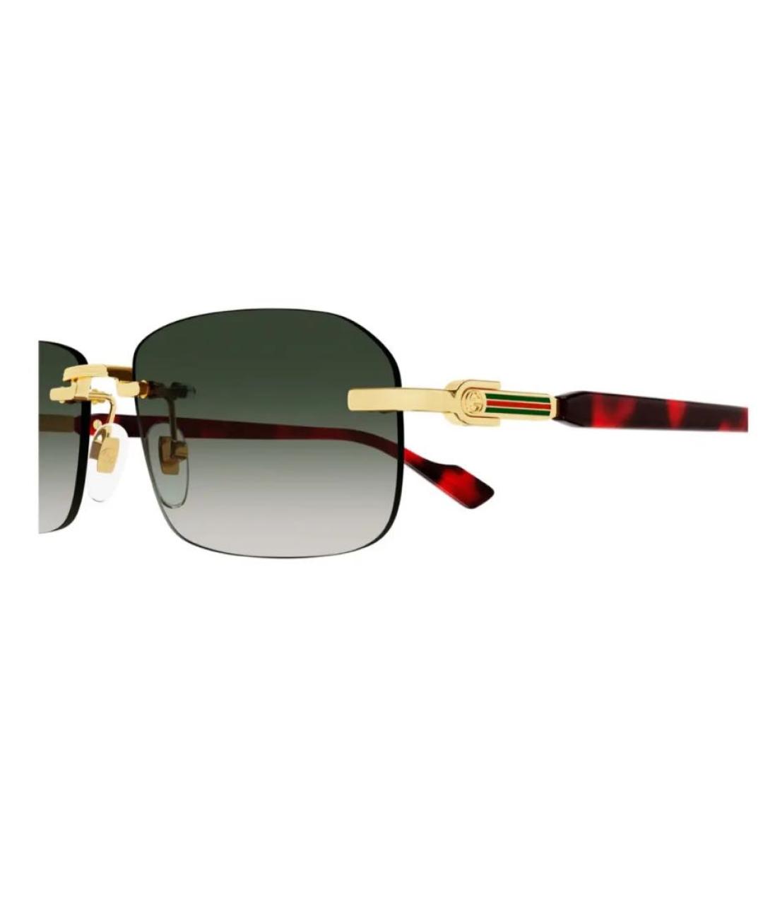 GUCCI Черные металлические солнцезащитные очки, фото 3