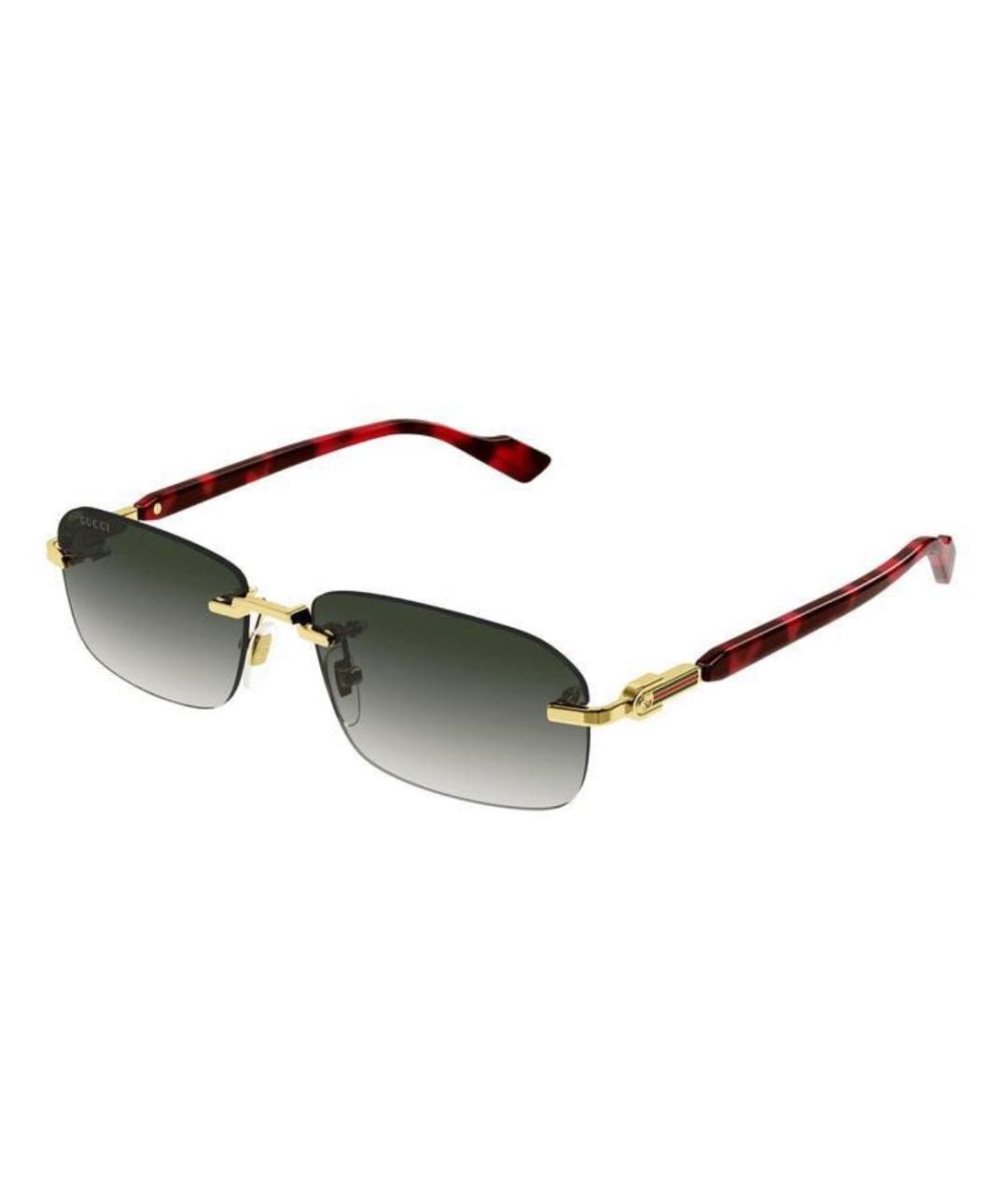 GUCCI Черные металлические солнцезащитные очки, фото 1