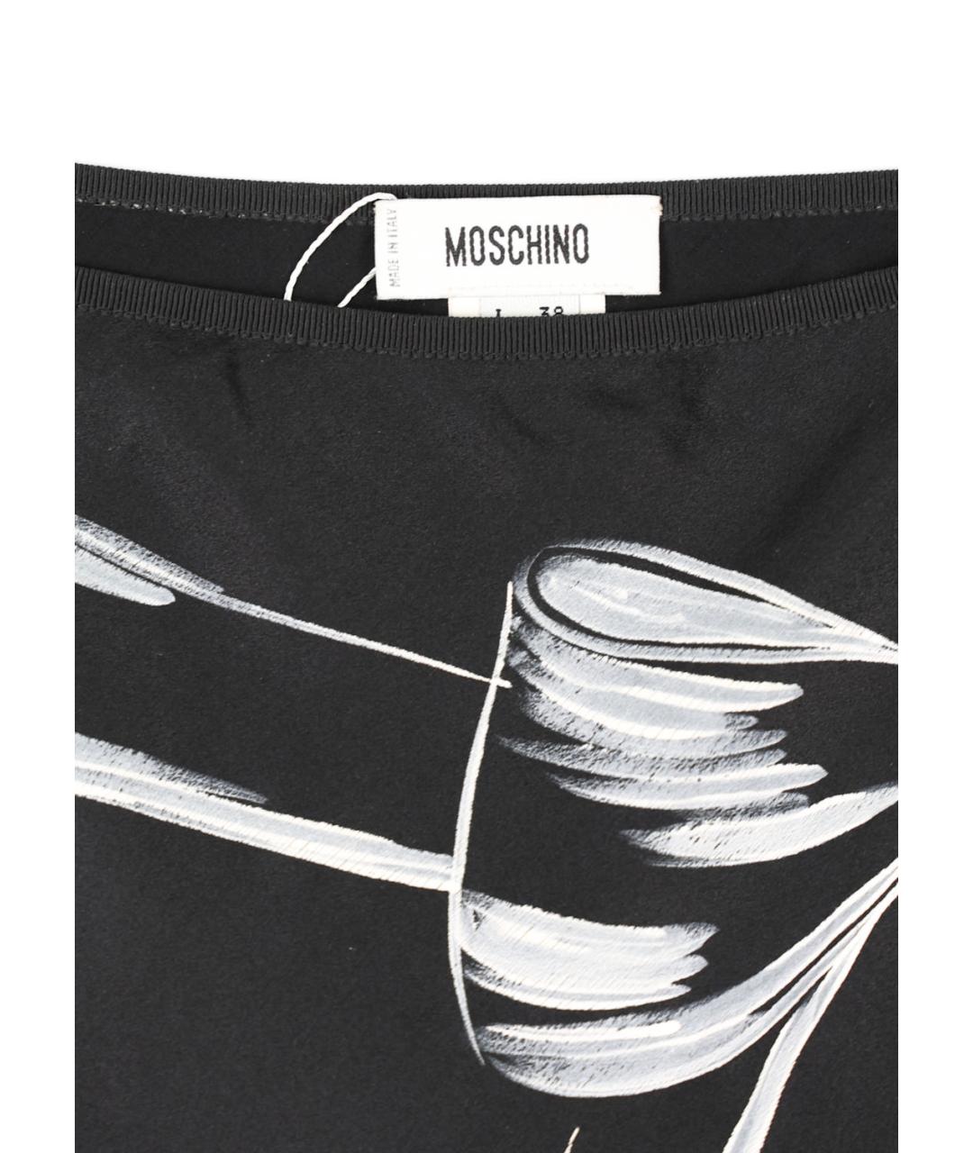 MOSCHINO Черная шелковая юбка миди, фото 3