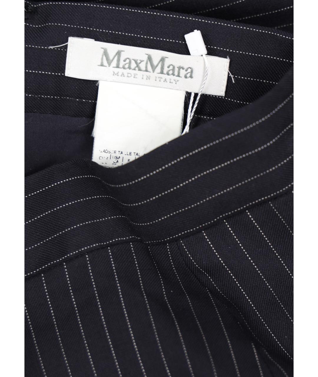 MAX MARA Темно-синяя шерстяная юбка миди, фото 3