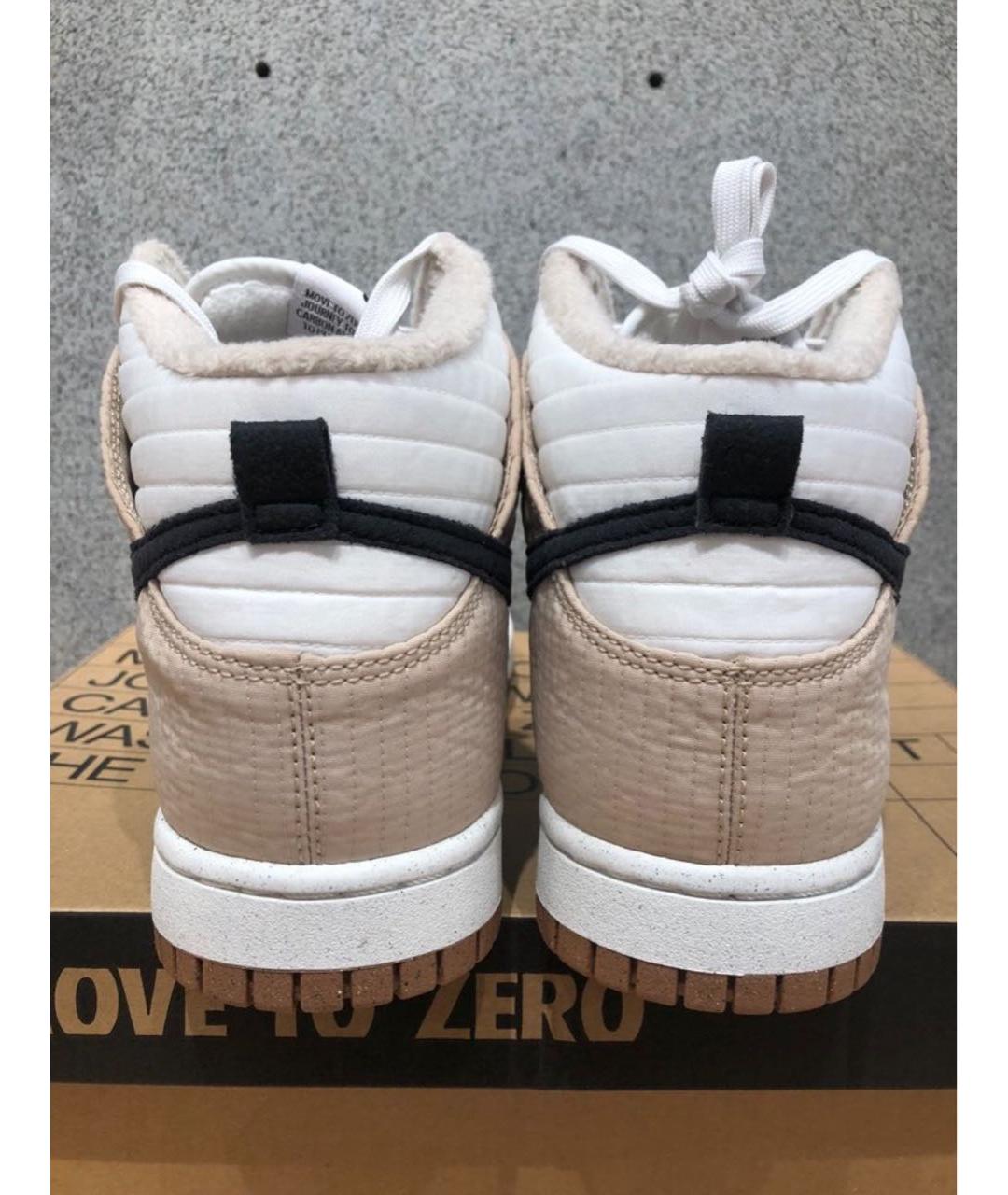 NIKE Бежевые текстильные высокие кроссовки / кеды, фото 6