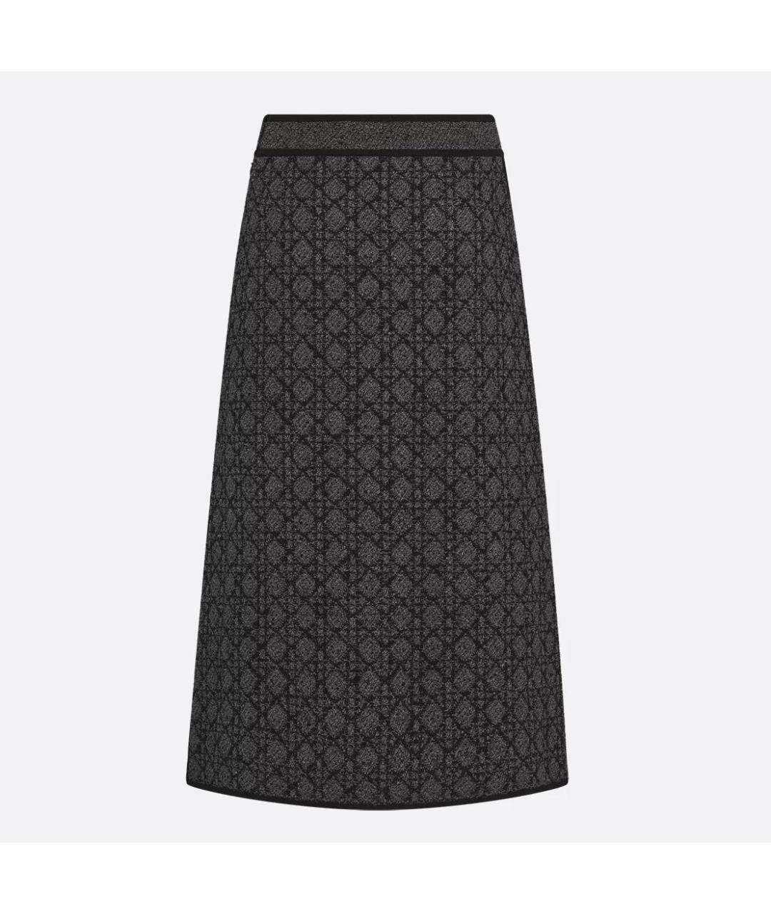 CHRISTIAN DIOR Серая твидовая юбка миди, фото 6