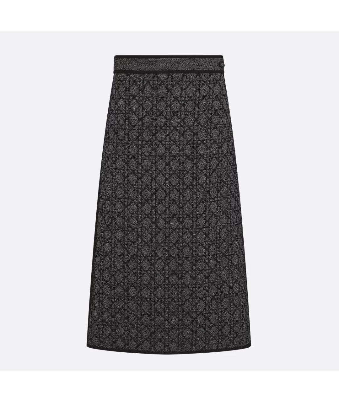 CHRISTIAN DIOR Серая твидовая юбка миди, фото 7