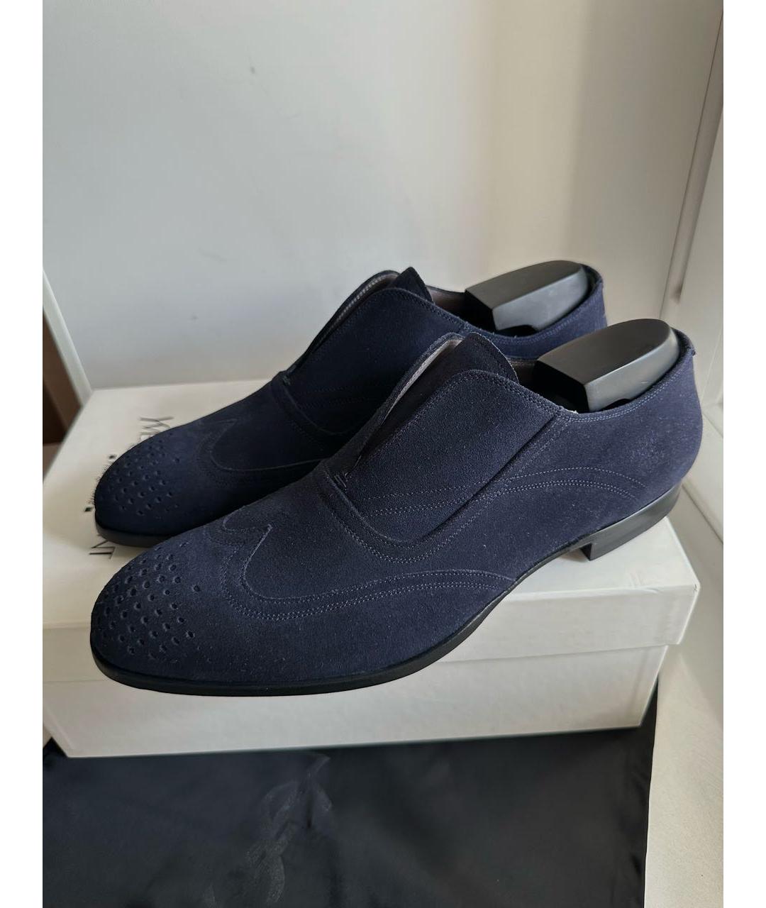 SAINT LAURENT Темно-синие замшевые туфли, фото 9