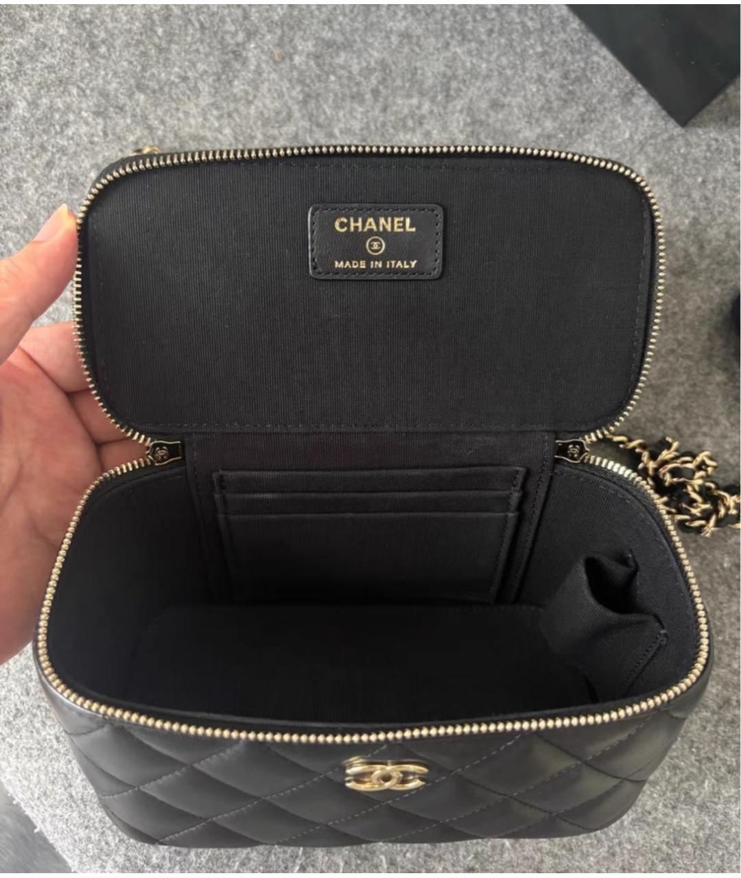 CHANEL Черная кожаная сумка с короткими ручками, фото 8