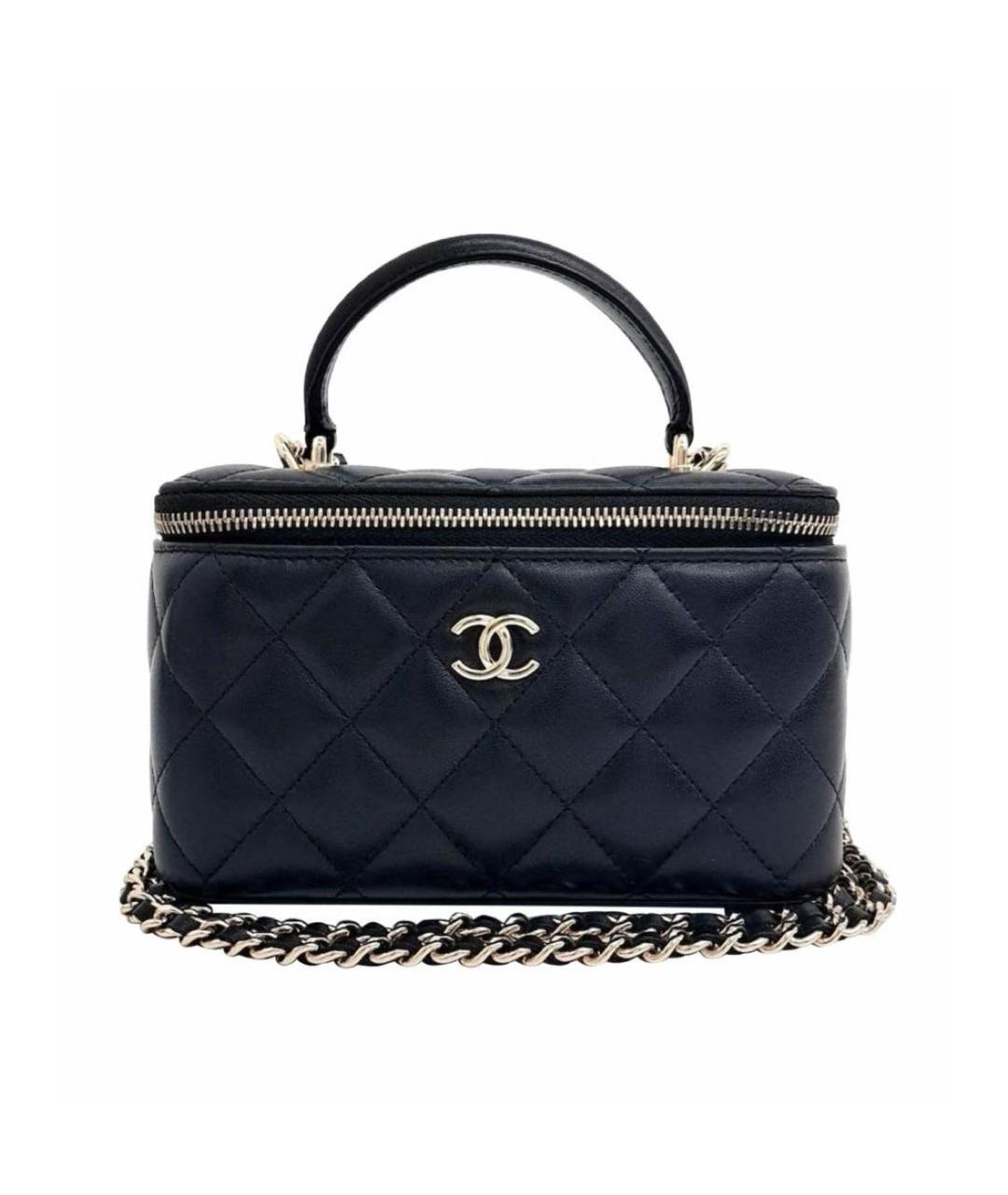 CHANEL Черная кожаная сумка с короткими ручками, фото 1