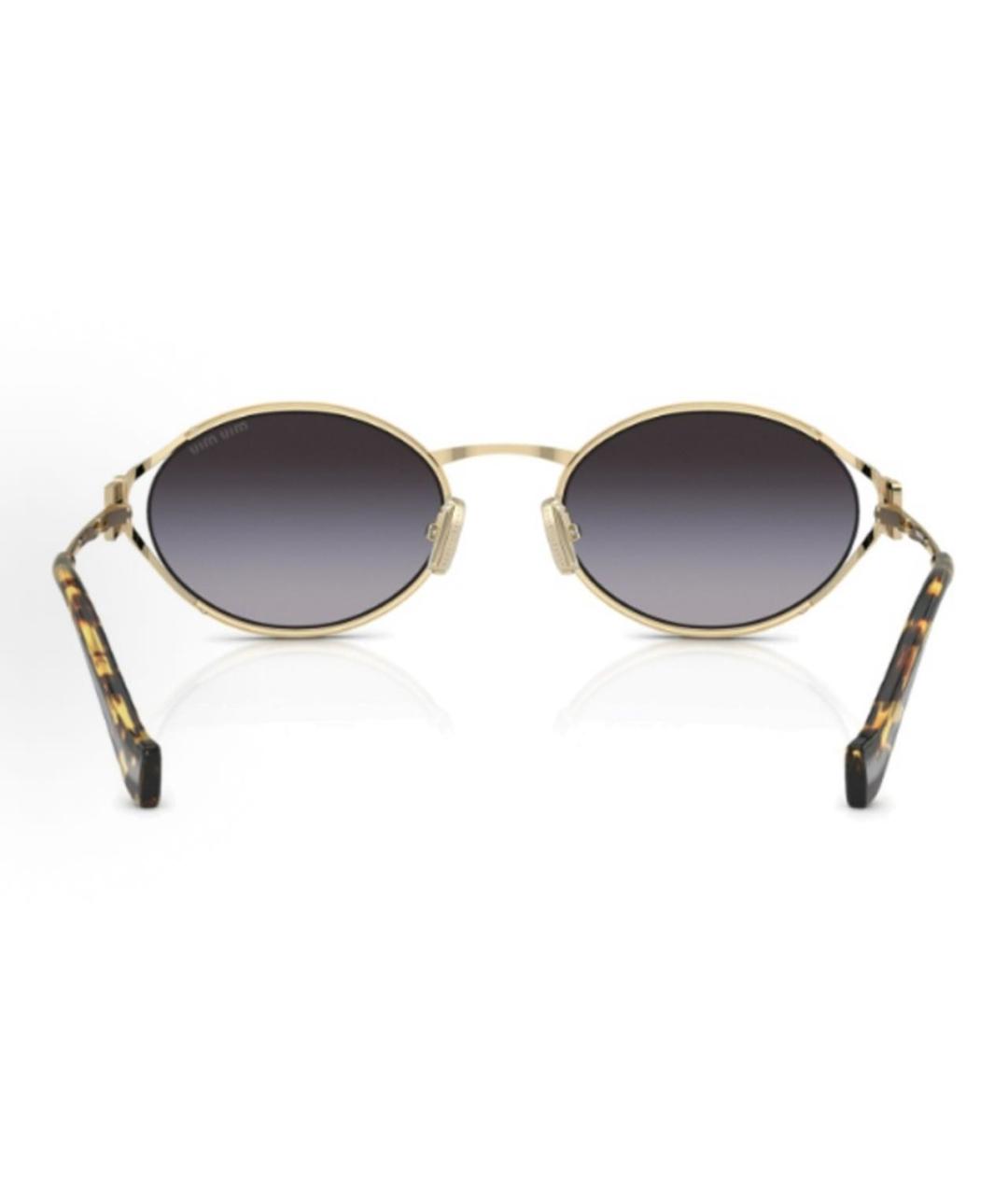 MIU MIU Золотые металлические солнцезащитные очки, фото 3