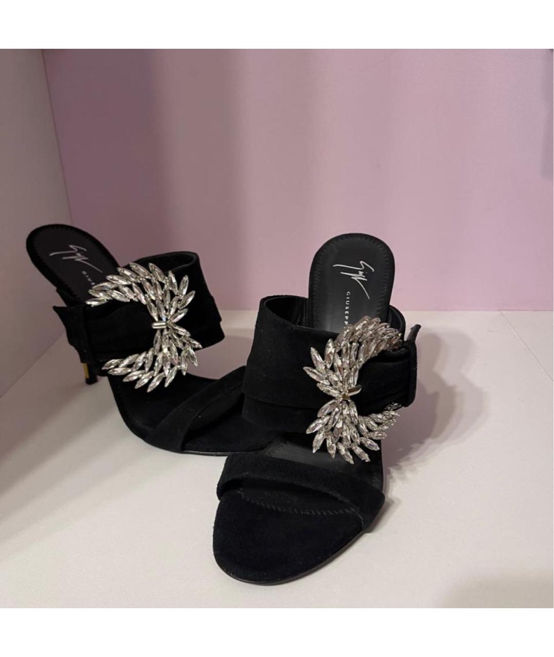 GIUSEPPE ZANOTTI DESIGN Черные замшевые мюли, фото 4
