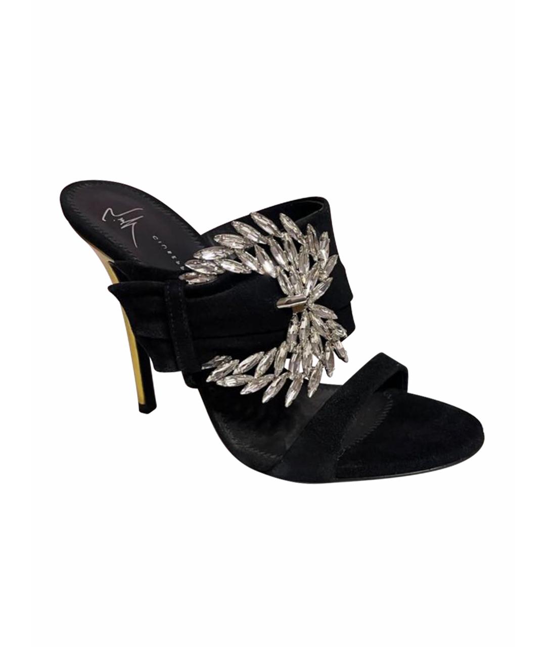 GIUSEPPE ZANOTTI DESIGN Черные замшевые мюли, фото 1