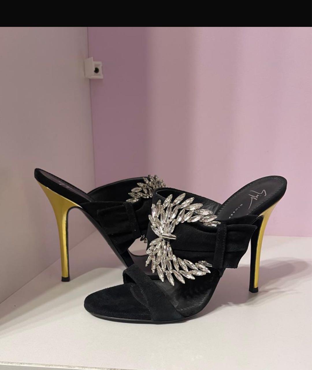 GIUSEPPE ZANOTTI DESIGN Черные замшевые мюли, фото 2