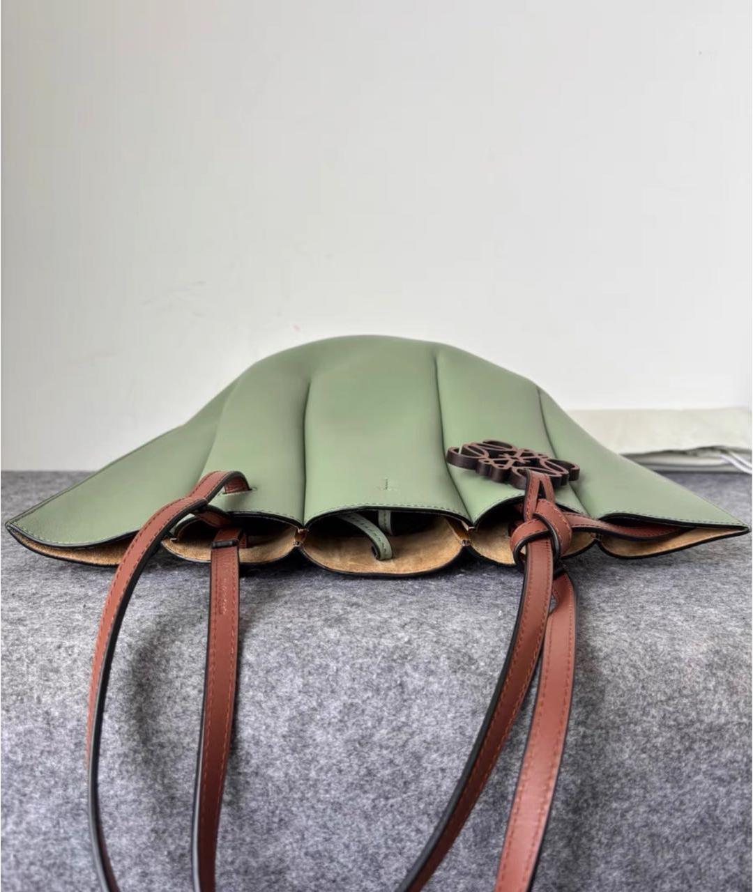 LOEWE Зеленая кожаная сумка тоут, фото 6