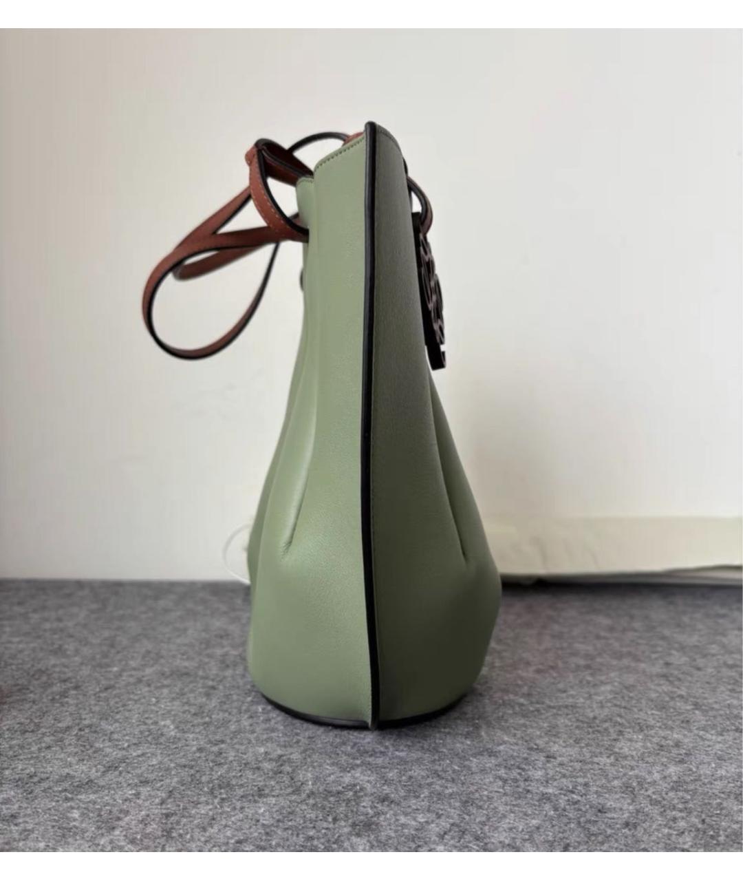 LOEWE Зеленая кожаная сумка тоут, фото 4