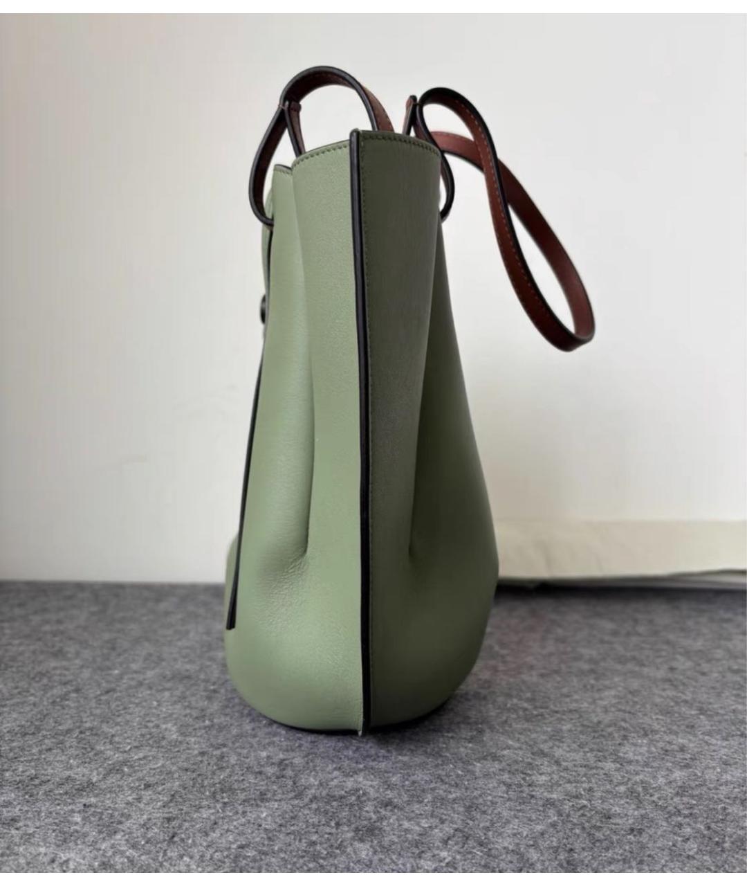LOEWE Зеленая кожаная сумка тоут, фото 5
