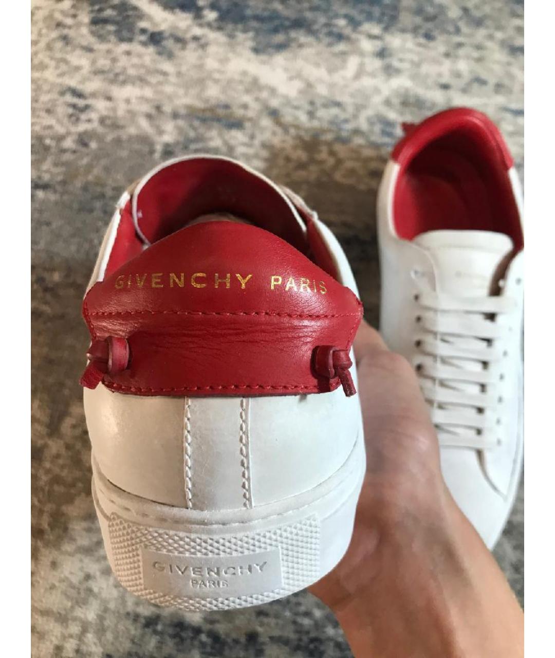 GIVENCHY Белые кожаные низкие кроссовки / кеды, фото 4