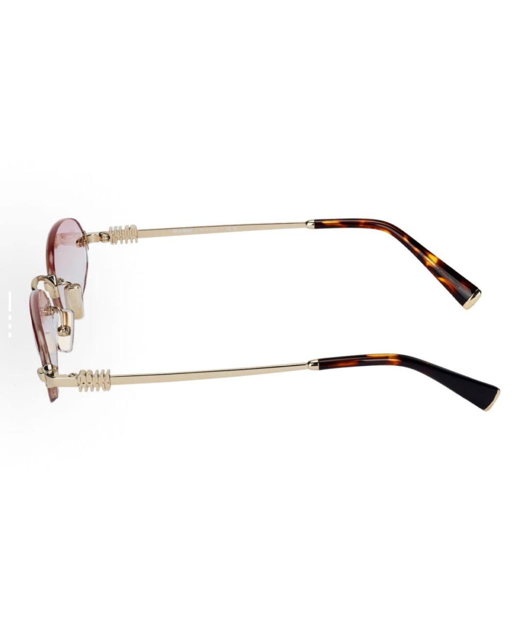 MIU MIU Розовые металлические солнцезащитные очки, фото 3
