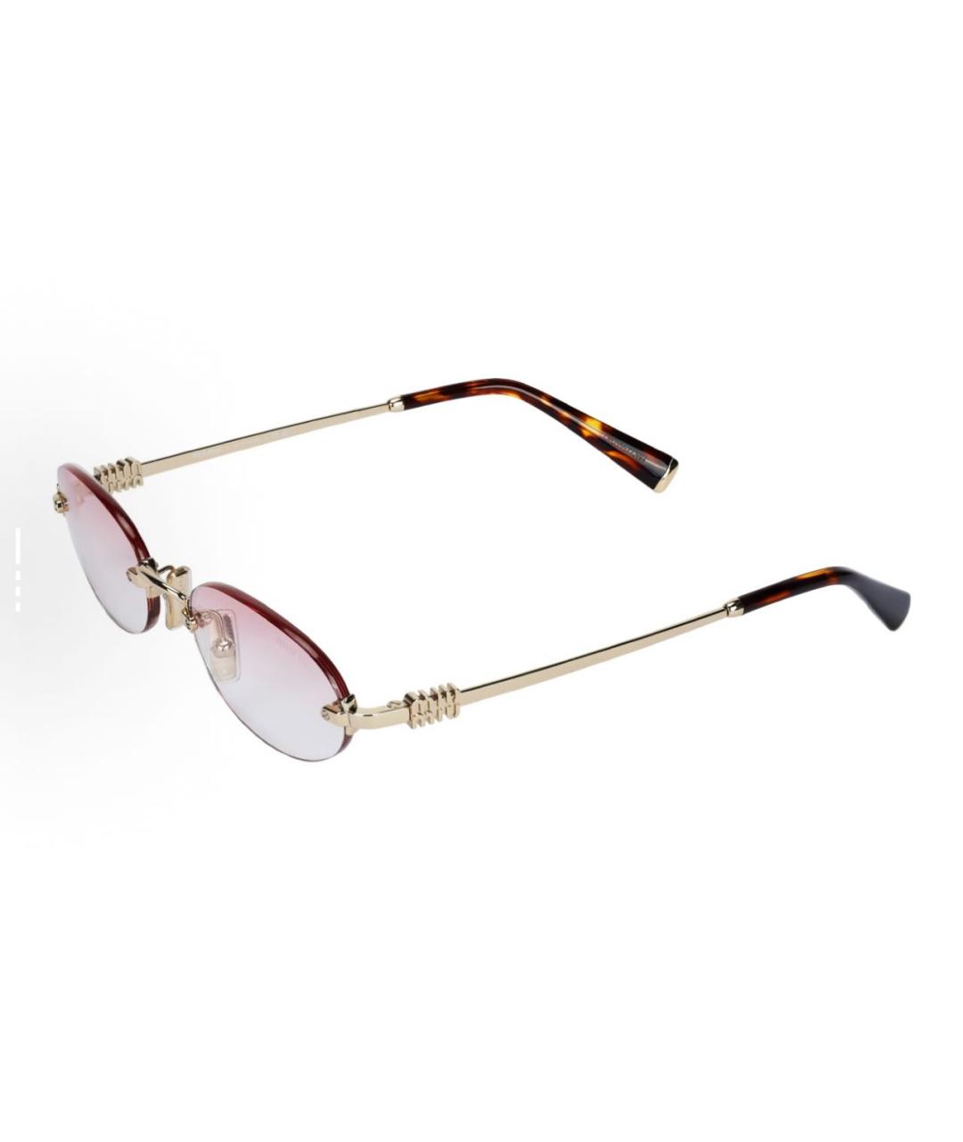 MIU MIU Розовые металлические солнцезащитные очки, фото 2