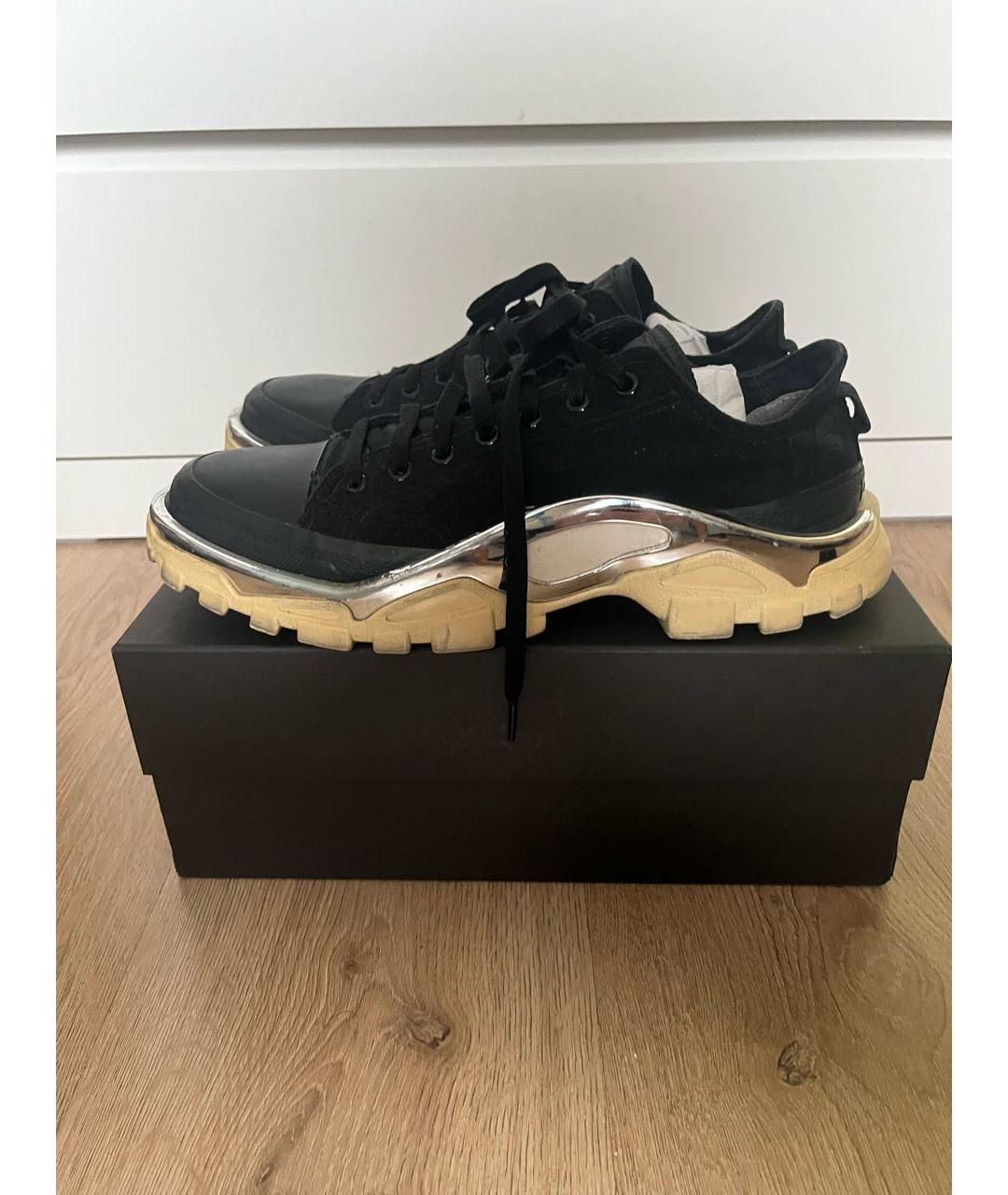 ADIDAS X RAF SIMONS Черные резиновые низкие кроссовки / кеды, фото 2