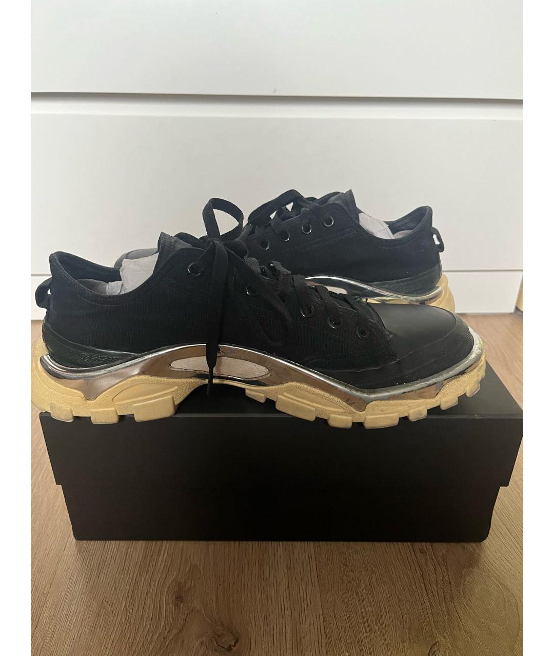 ADIDAS X RAF SIMONS Черные резиновые низкие кроссовки / кеды, фото 3