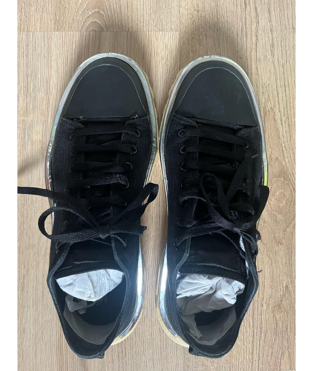 ADIDAS X RAF SIMONS Черные резиновые низкие кроссовки / кеды, фото 5