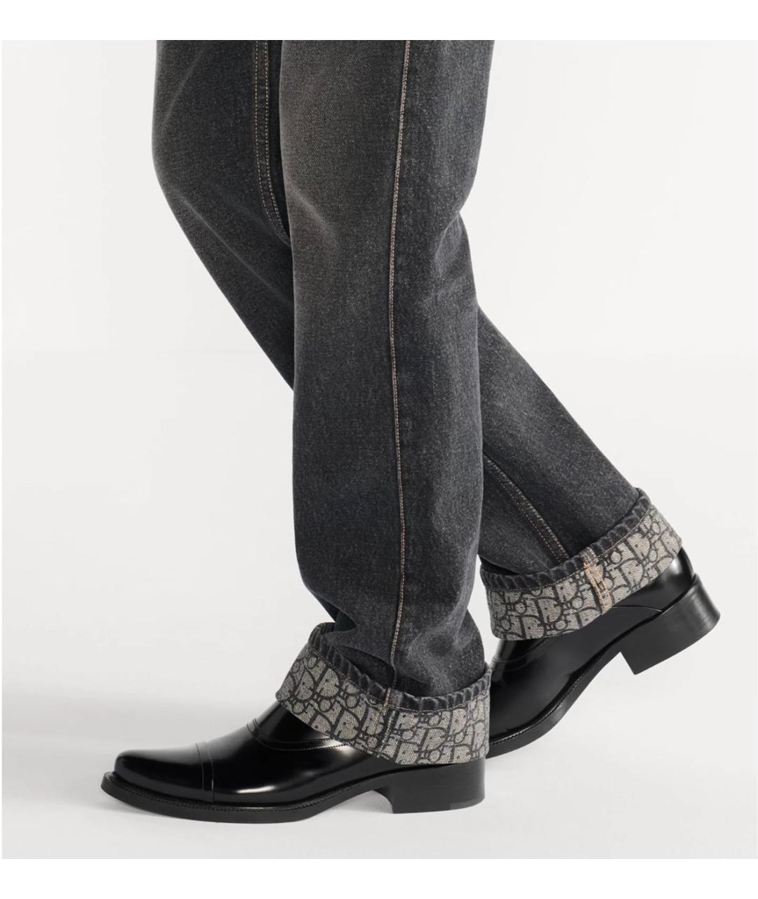 CHRISTIAN DIOR Черные хлопковые прямые джинсы, фото 4