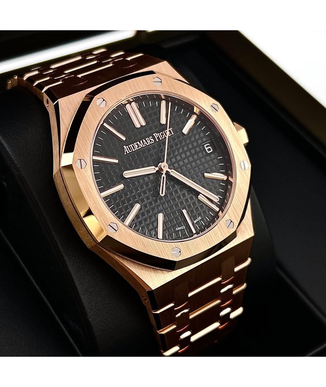 Audemars Piguet Черные часы из розового золота, фото 3
