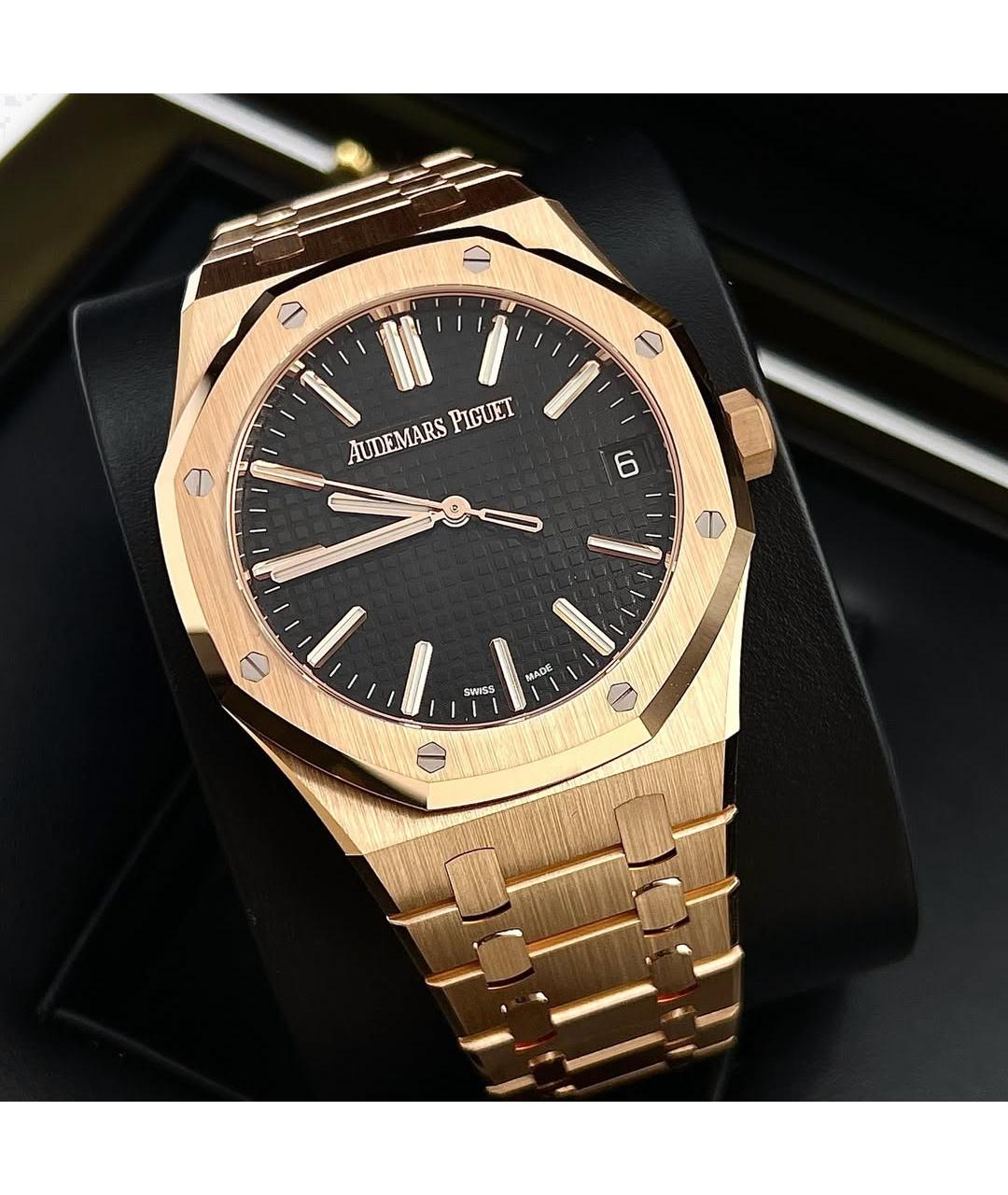 Audemars Piguet Черные часы из розового золота, фото 2