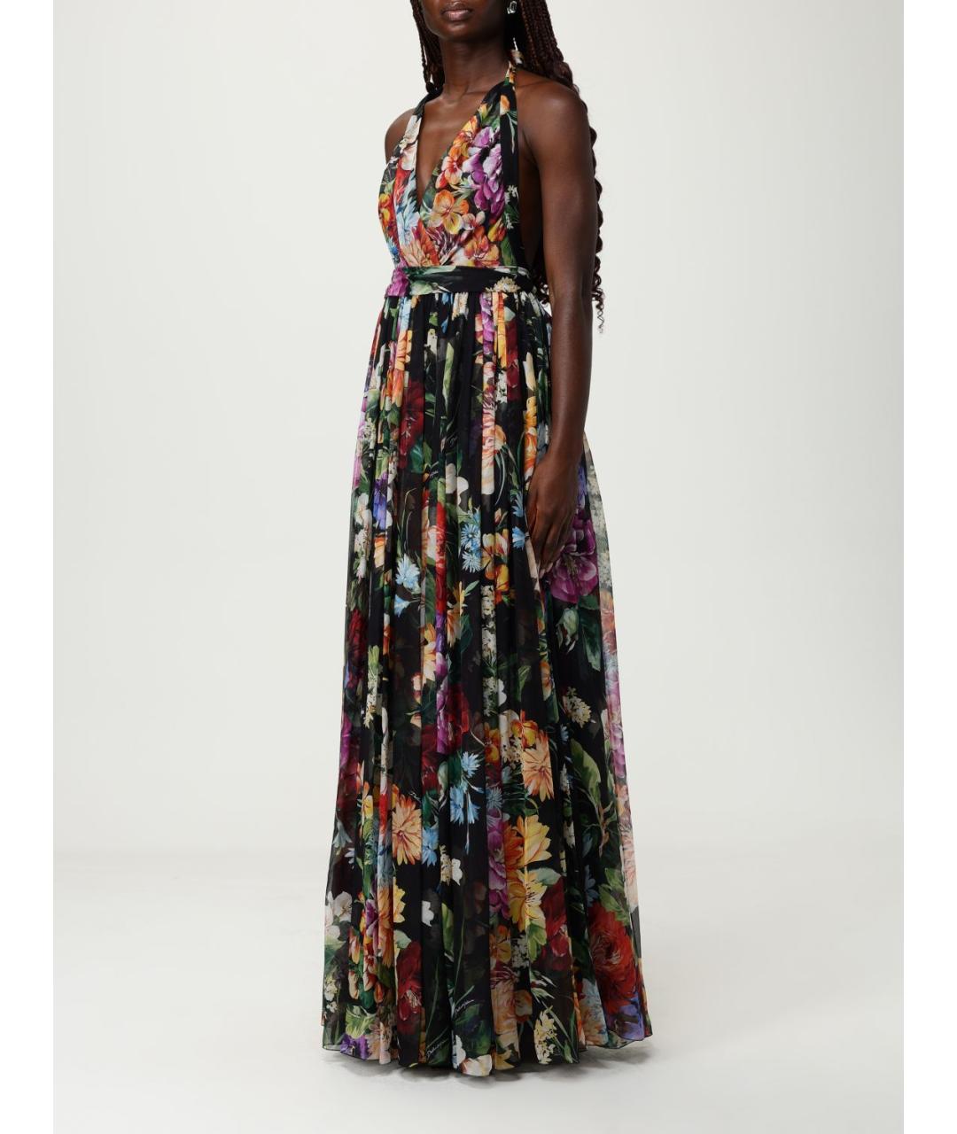 DOLCE&GABBANA Черное шелковое платье, фото 4