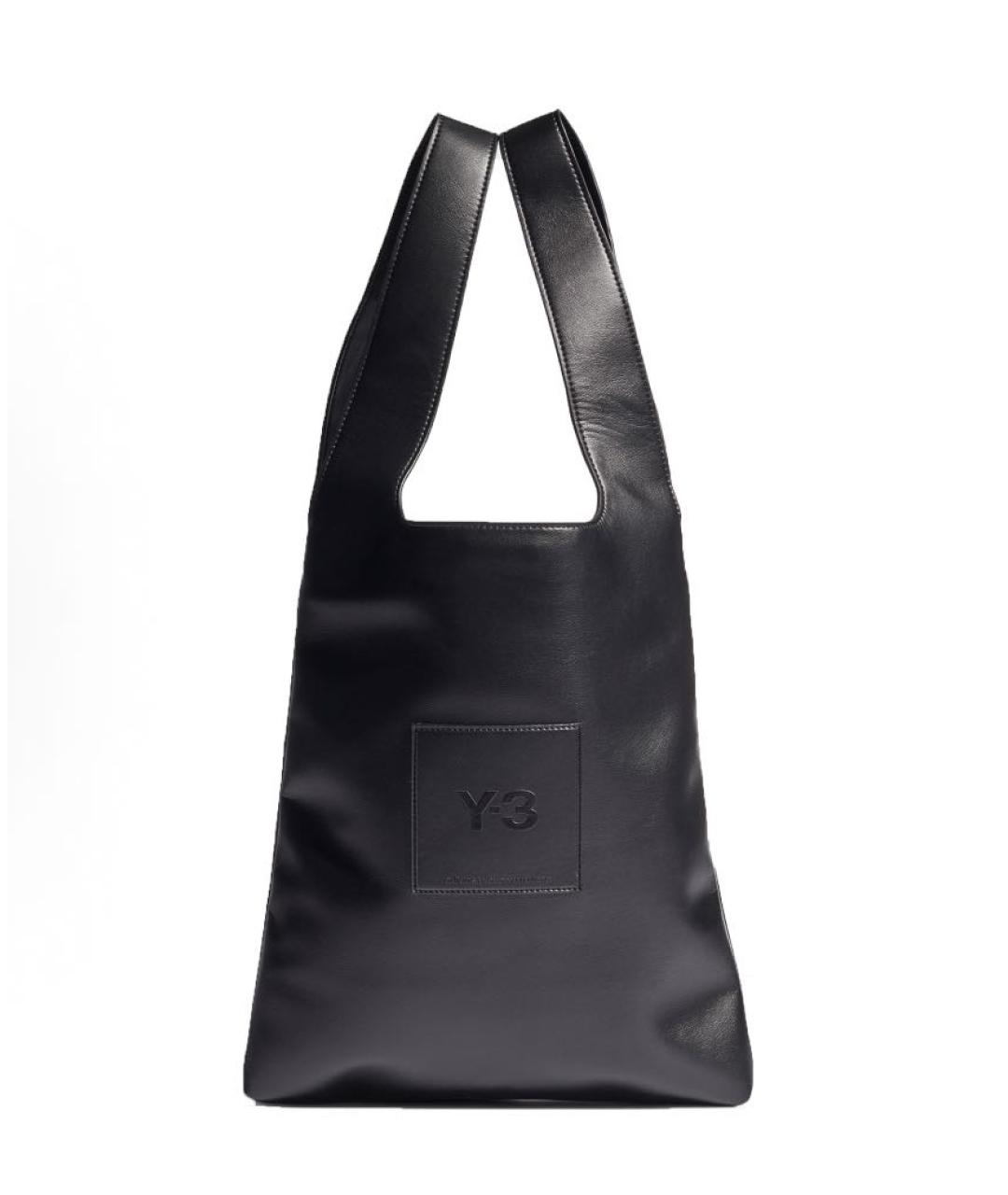 Y-3 Черная кожаная сумка тоут, фото 1