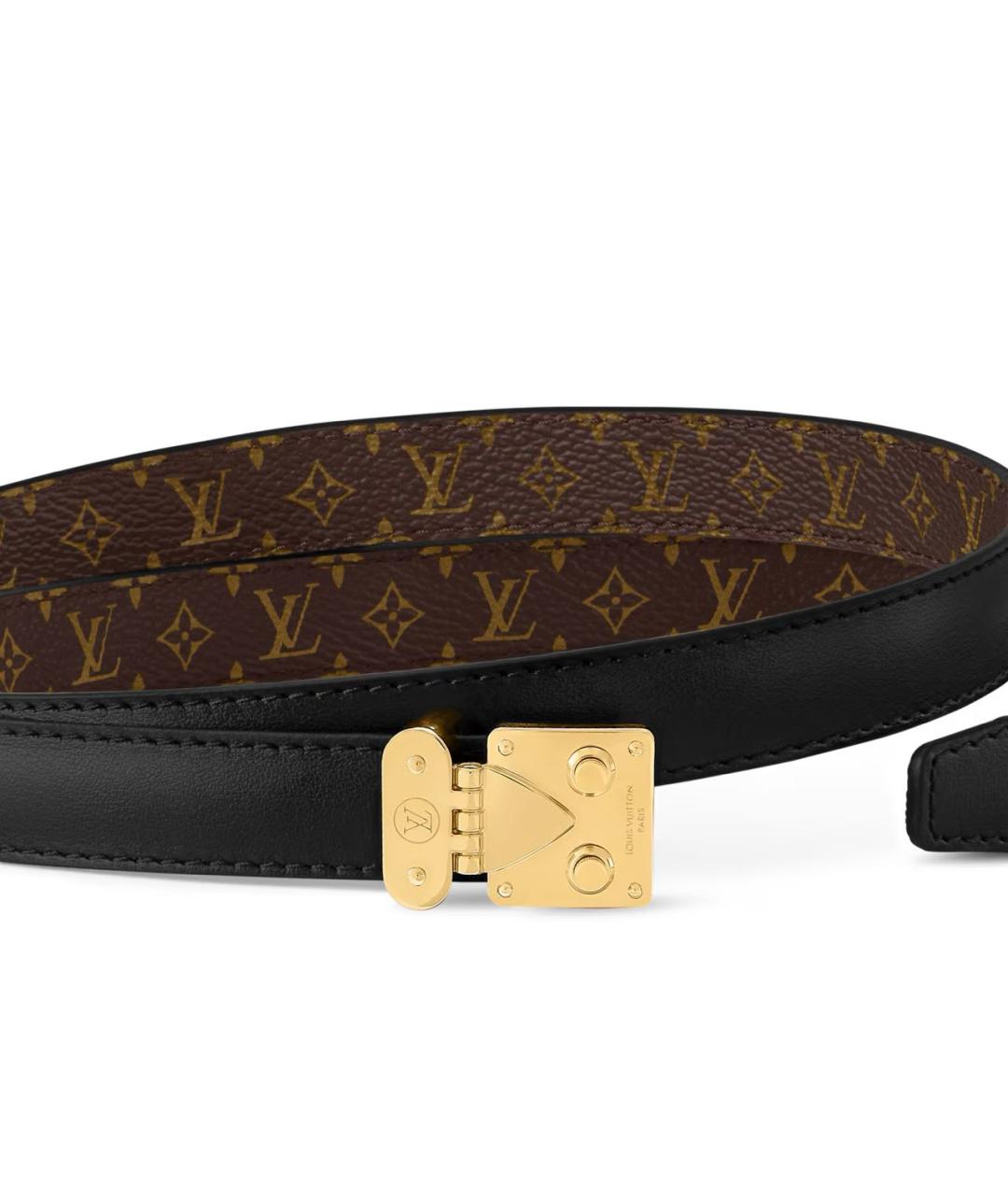 LOUIS VUITTON Черный кожаный ремень, фото 2