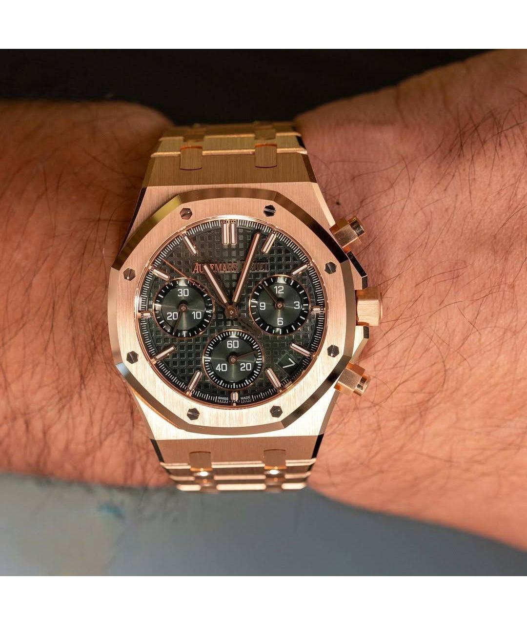 Audemars Piguet Зеленые часы из розового золота, фото 4