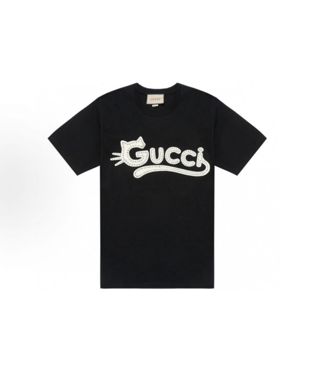 GUCCI Черная хлопковая футболка, фото 1