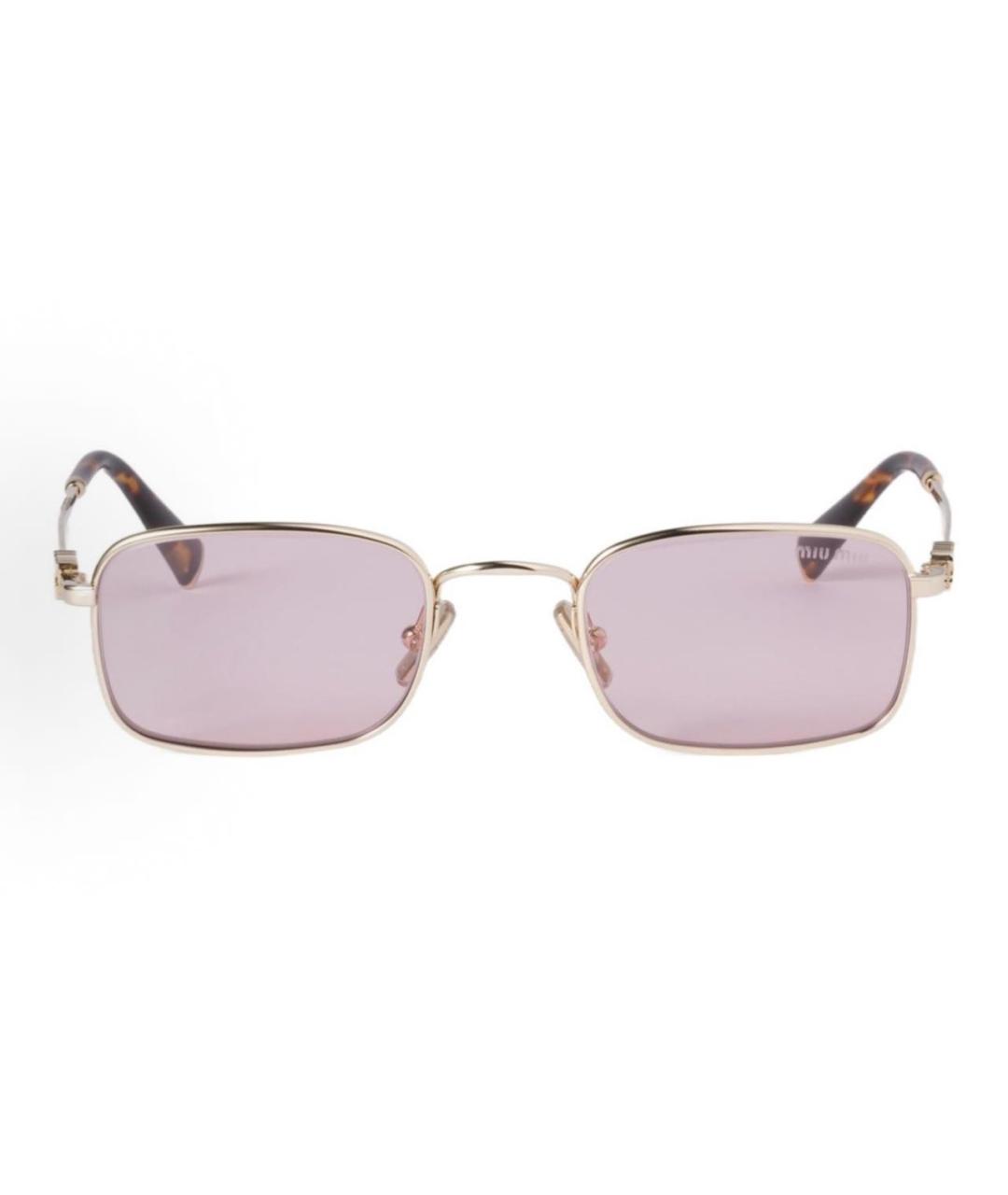 MIU MIU Розовые металлические солнцезащитные очки, фото 4