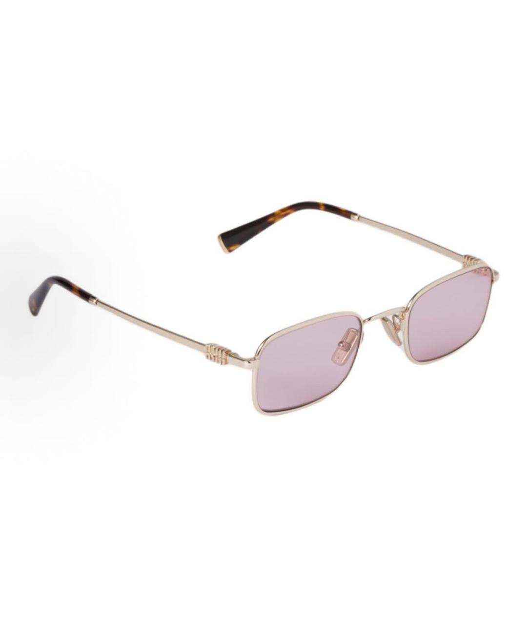 MIU MIU Розовые металлические солнцезащитные очки, фото 2