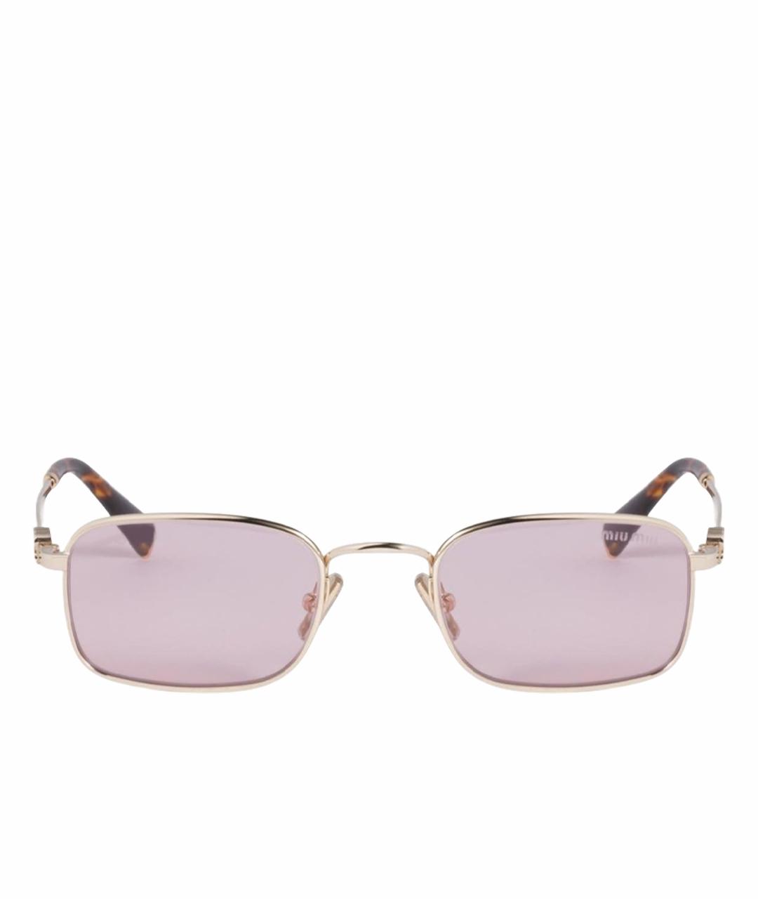 MIU MIU Розовые металлические солнцезащитные очки, фото 1