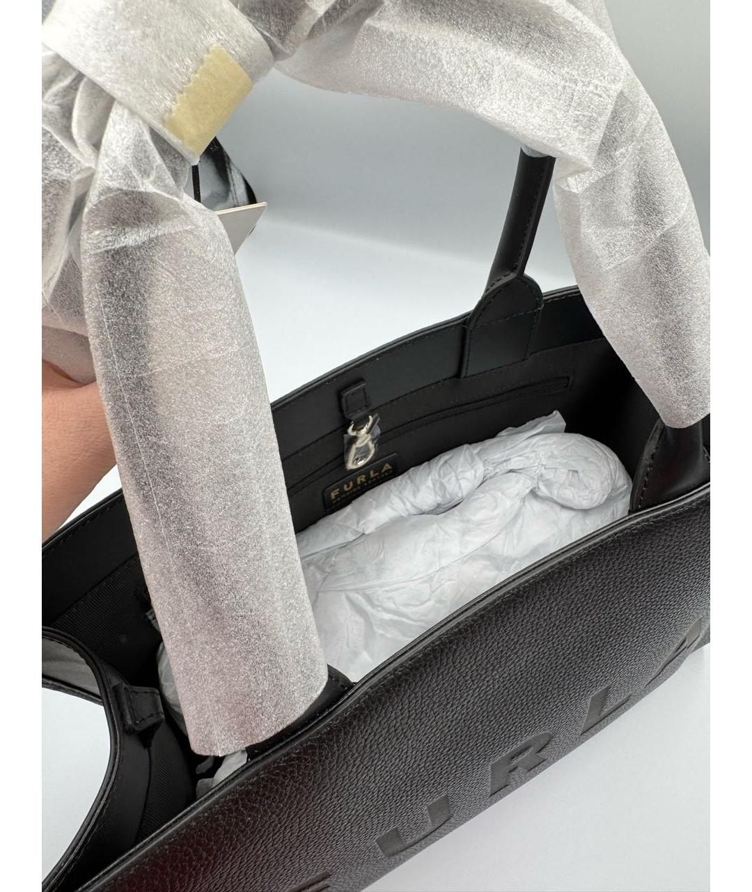 FURLA Черная кожаная сумка через плечо, фото 4