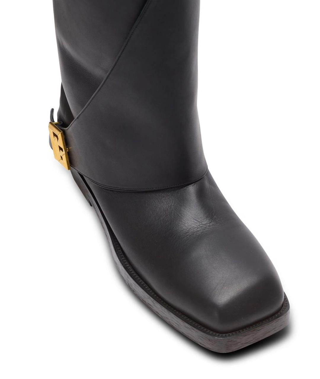 BALMAIN Черные кожаные сапоги, фото 3