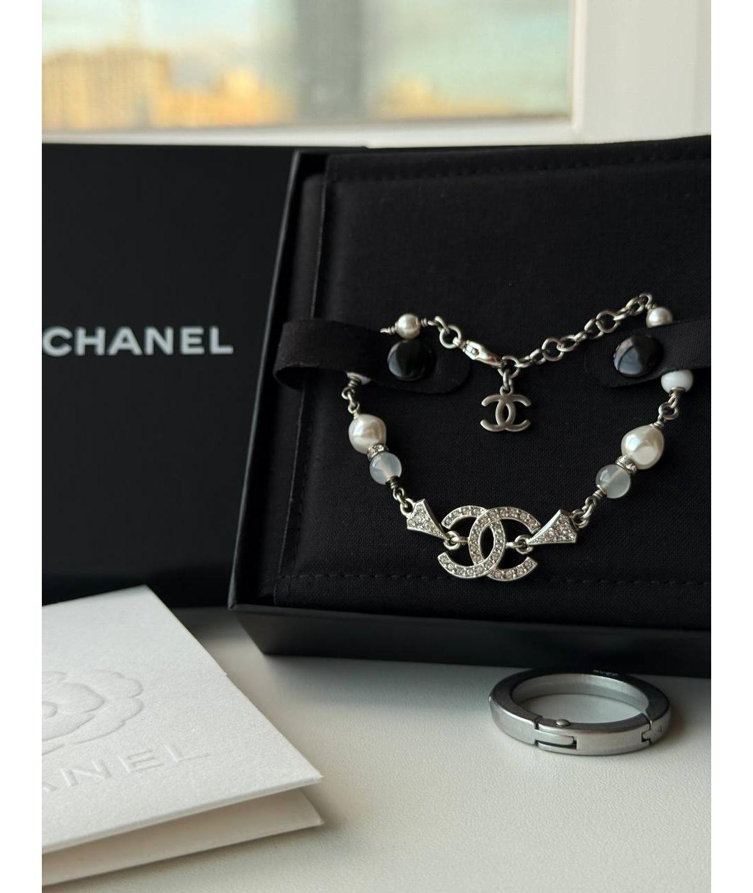 CHANEL Серебрянный металлический браслет, фото 6